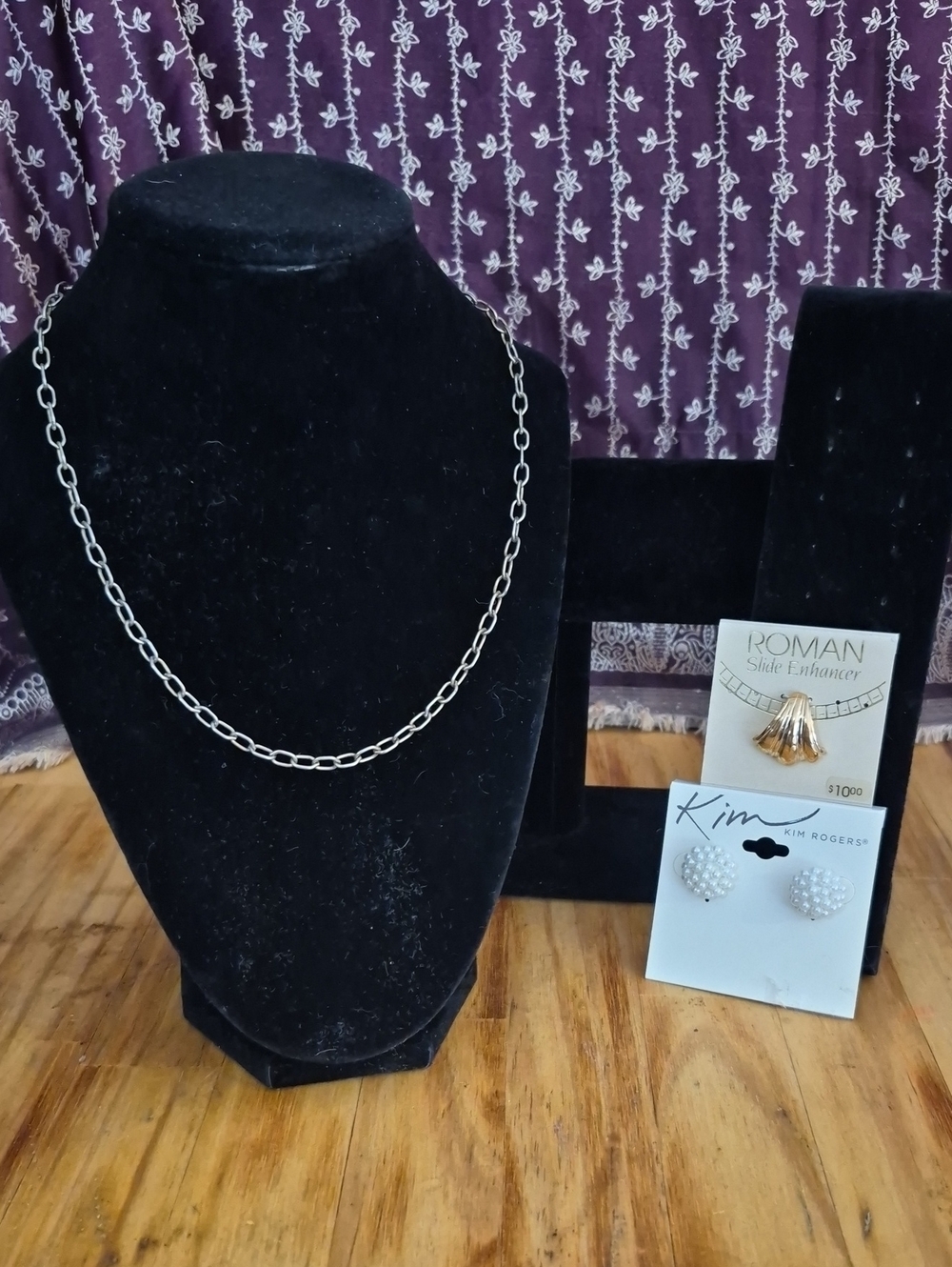 Silver Link Chain Necklace Set